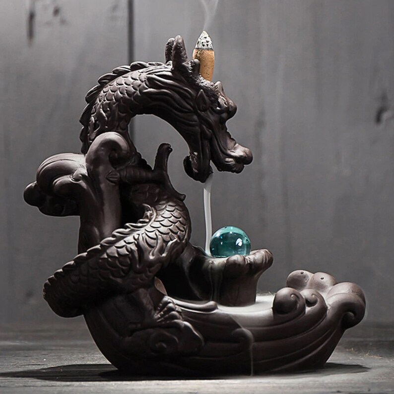 Dragon Backflow Incense Cone Burner Ceramic Backflow Incense Etsy