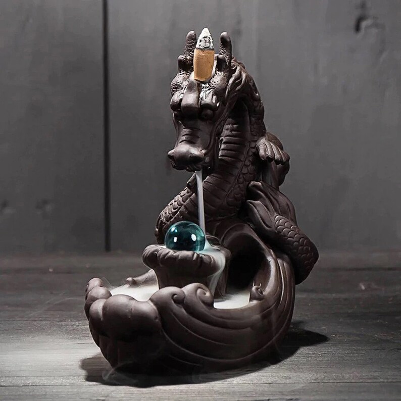 Dragon Backflow Incense Cone Burner Ceramic Backflow Incense Etsy