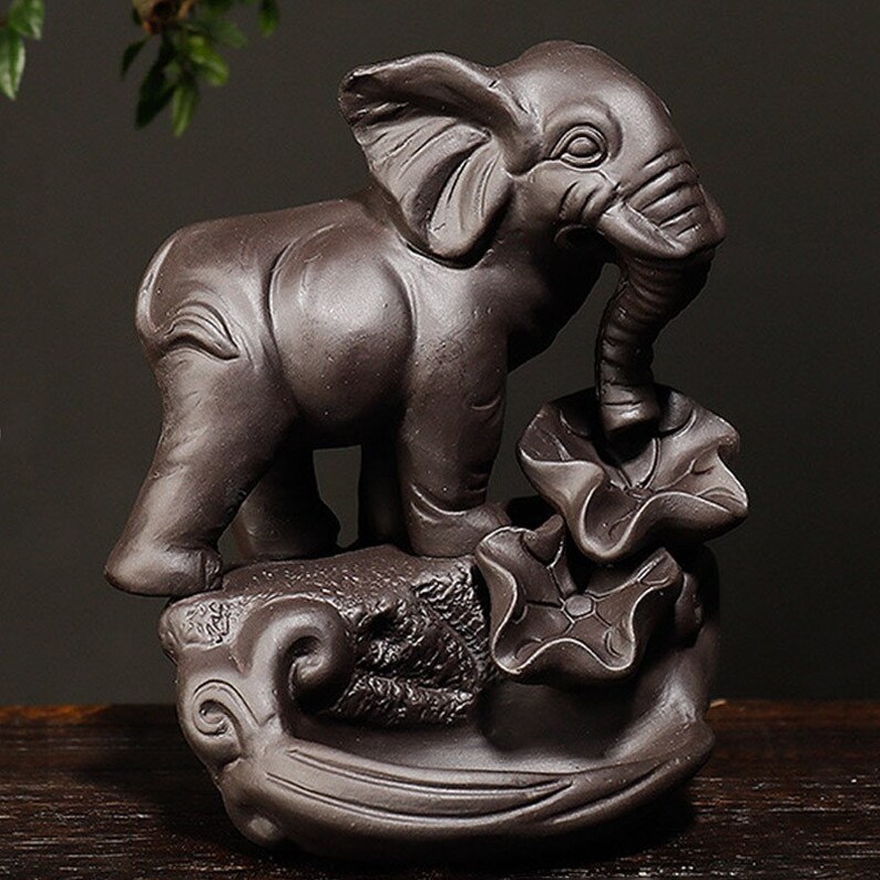 Elephant Backflow Incense Cone Burner Ceramic Backflow Etsy