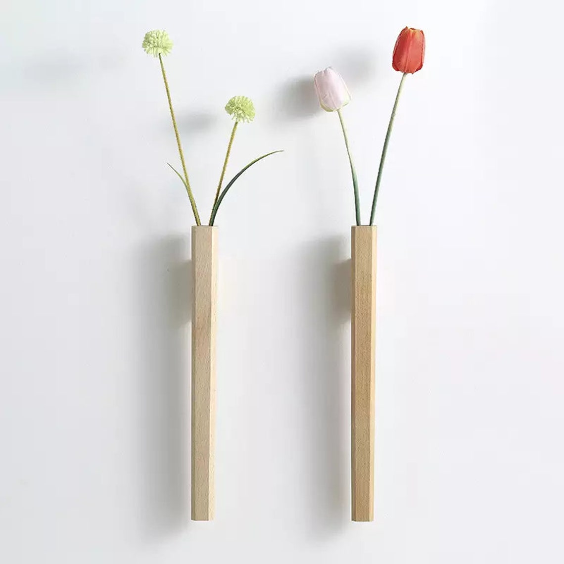 Wall Hanging Flower Vase Wooden Wall Vase Wall Hanging Etsy