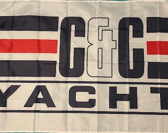 C and C Yacht Logo Single-Sided Flag, C & C Yacht Logo Flag #Sailing #SailingLife #CandC