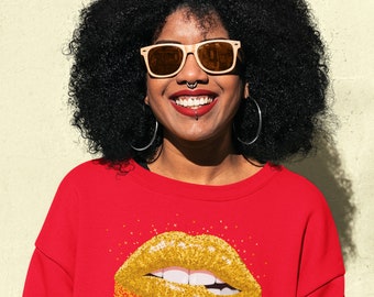glitter lips sweatshirt
