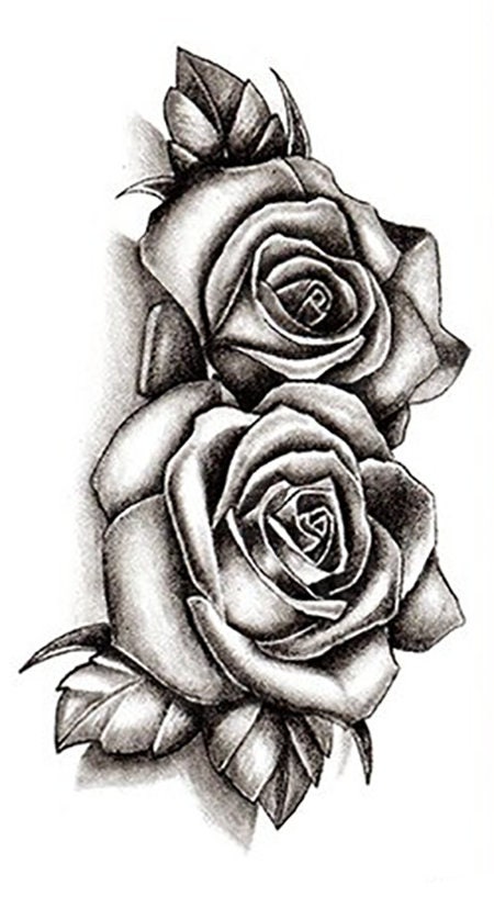 Double Rose Temporary Tattoo - Etsy Australia