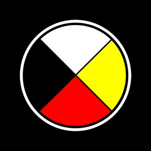 Drapeau recto-verso de la roue médicinale quatre directions #roue médicinale #Drapeaux #FourDirections