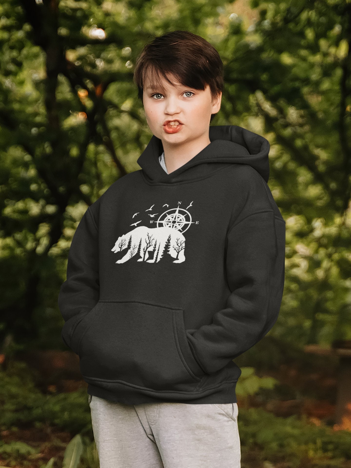 リュウヘイBE: FIRST THREE BOUCLE BEAR HOODIE BE:FIRSTリュウヘイ着用☆THREE BOUCLE BEAR HOODIE