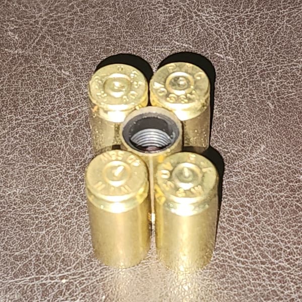 Bullet Valve Stem Tire Cap - Brass Case