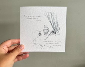 WITH SYMPATHY card - / personalised / thinking of you / Winnie the pooh / traditional / those we love don’t go away / sorry for your loss