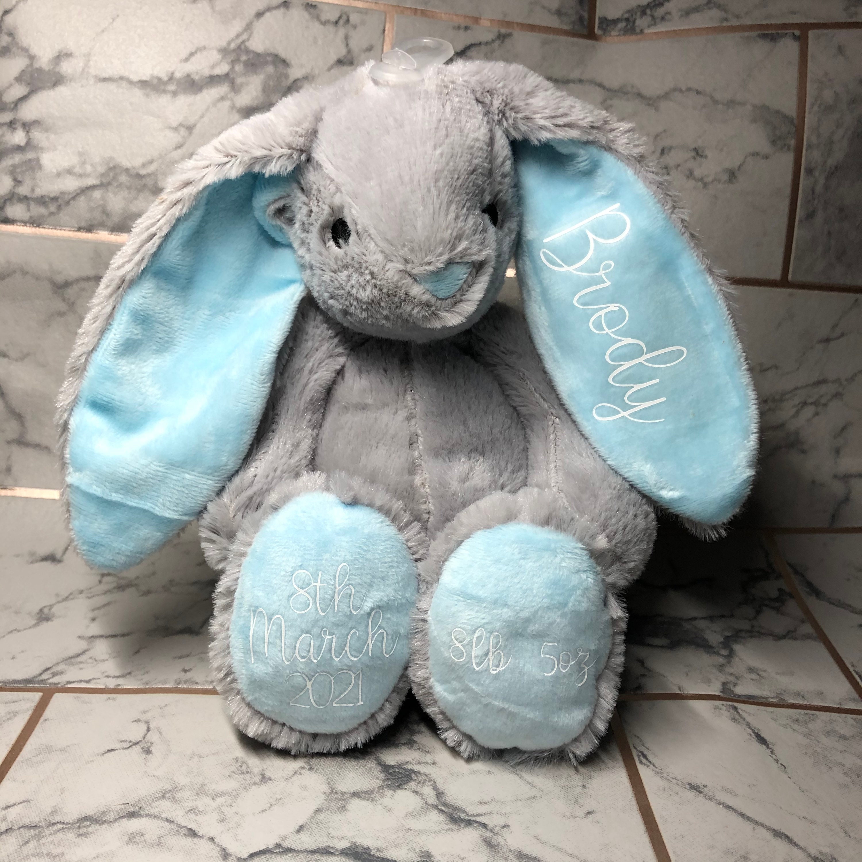 Personalised Bunny Rabbit keepsake NOT TOY / newborn baby Etsy