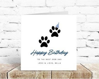 FROM THE DOG birthday card / dog / puppy / cat / pet / personalised / greeting card / congratulations / birthday