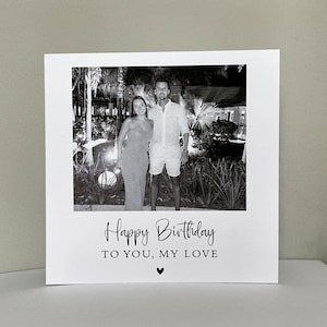 MONOCHROME PHOTO card / Birthday / thank you / anniversary / personalised / Father’s Day / Mother’s Day / Valentine’s Day