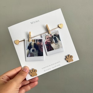 HANGING POLAROID PAW embellished cards - Personalise for free / photo / peg / birthday / any occasion / pet