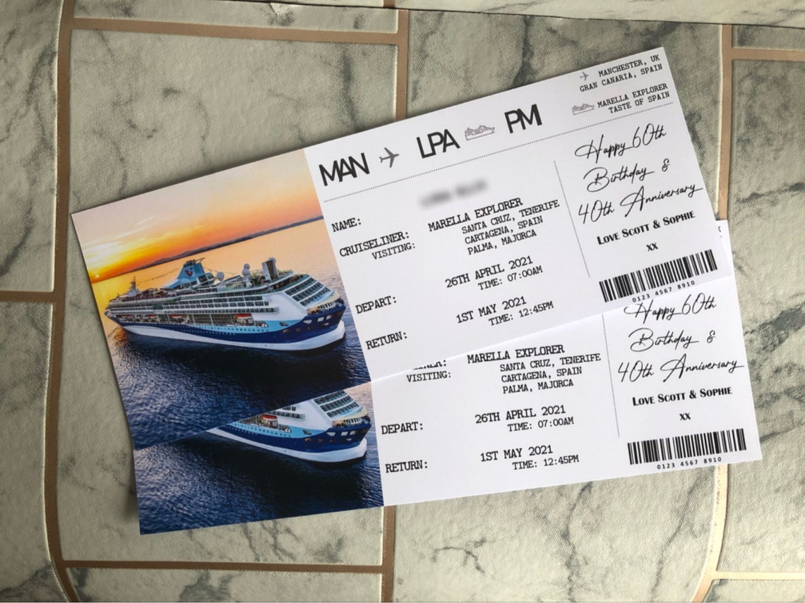 Boding Card BOARDING CARD - Holiday / Personalised Boarding Pass / Ticket / Plane ...