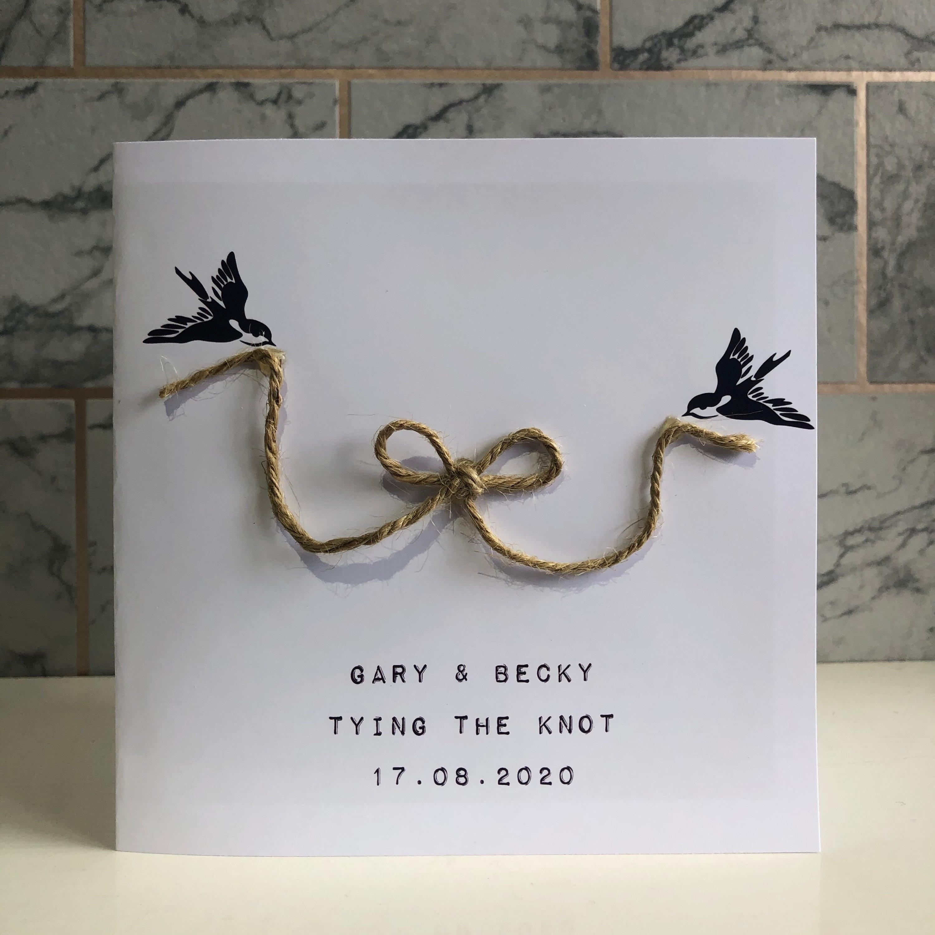 TYING THE KNOT wedding day card / Personalised / on your Etsy
