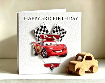 CARS 3D Card / Birthday / Lightning Mcqueen Birthday Card