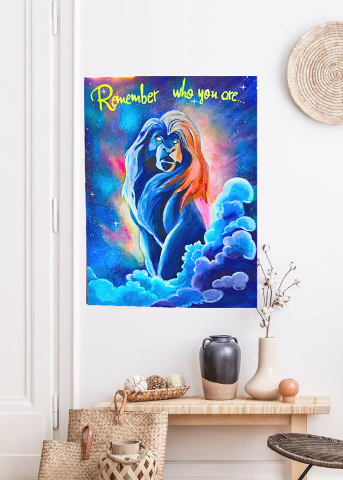 Lion king painting on the wall picture glow in the dark Etsy