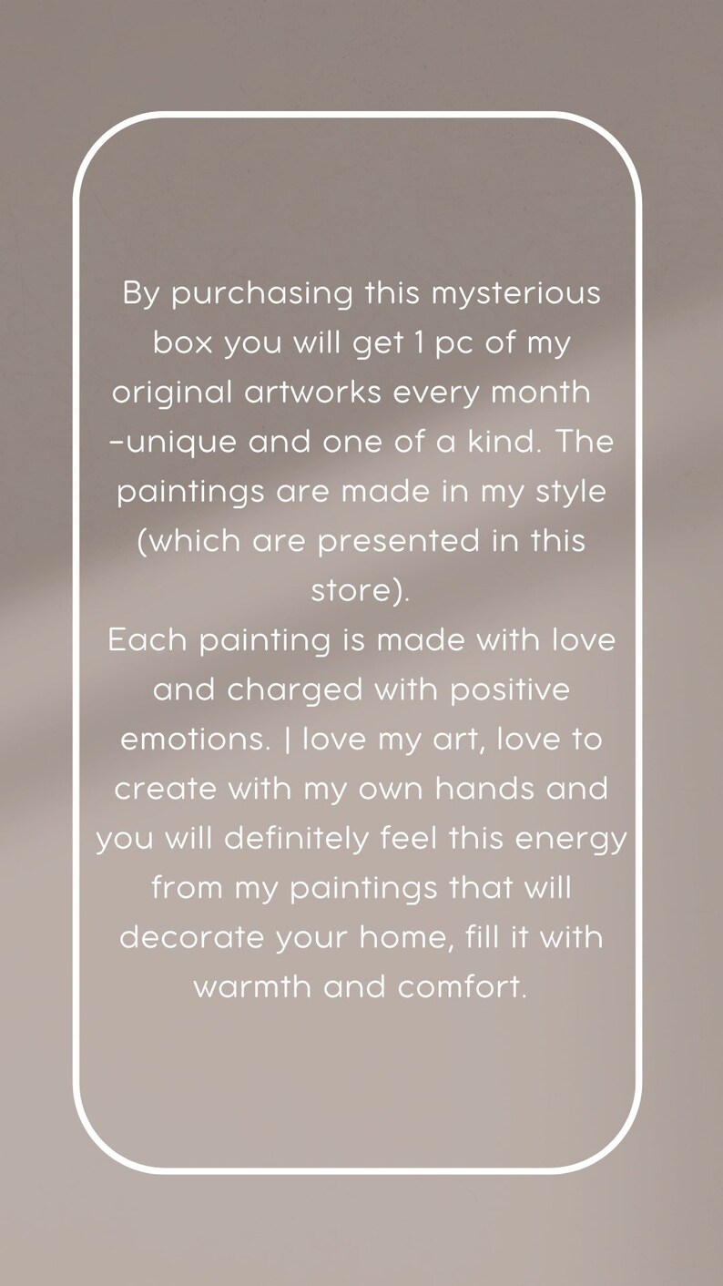 Art Mystery Box Monthly Subscription Box Ukrainian Artist One Etsy