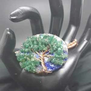 Tree of life bracelet with green leaves