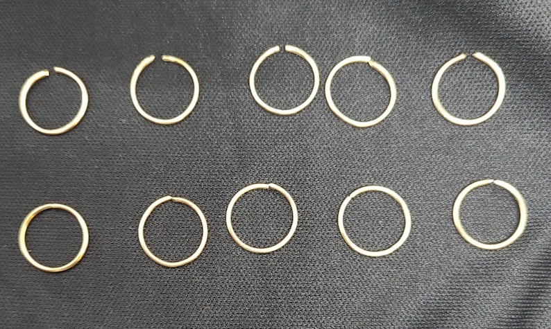 10 pk locbraid hoops gold color