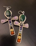 Chakra Ankh earrings