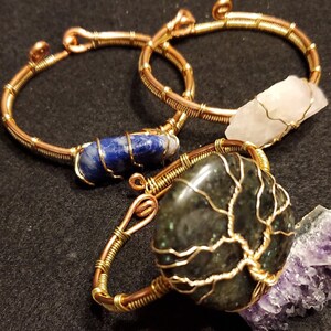 Healing Crystal wire wrapped bracelet
