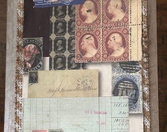 Handmade Vintage Collage Junk Journal: 40 Blank Pages
