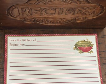 Vintage Watermelon Recipe Cards: Scrapbooking Ephemera