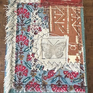 Junk Journal, Fabric Journal, Collage Journal, Handmade Journal, Writing Journal, Blank Journal, Scrapbook, Gratitude Journal, Ocean Theme