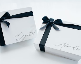 Large Empty Personalized Bridesmaid Luxury Proposal Magnetic Box Ribbon | Custom Keepsake Box | Will You Be My Maid of Honor | Wedding Gift