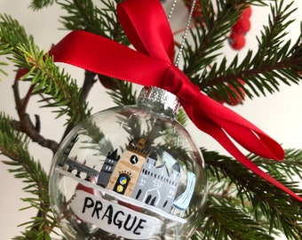 Prague Christmas Ornament Glas, Christmas Tree Bauble, Christmas Present, Handmade