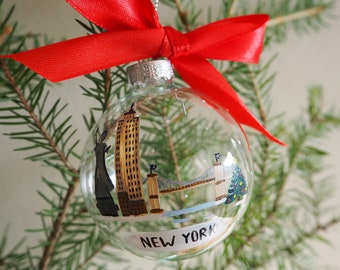 New York glas ornament