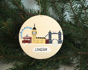 London Great Britain Christmas Ornament, Christmas Present, Handmade