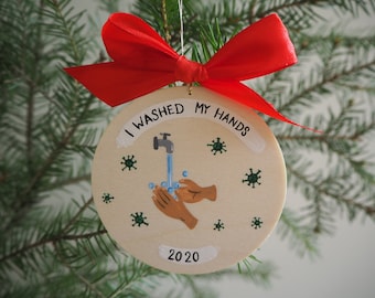 Covid Christmas Ornament, Christmas Present, Handmade