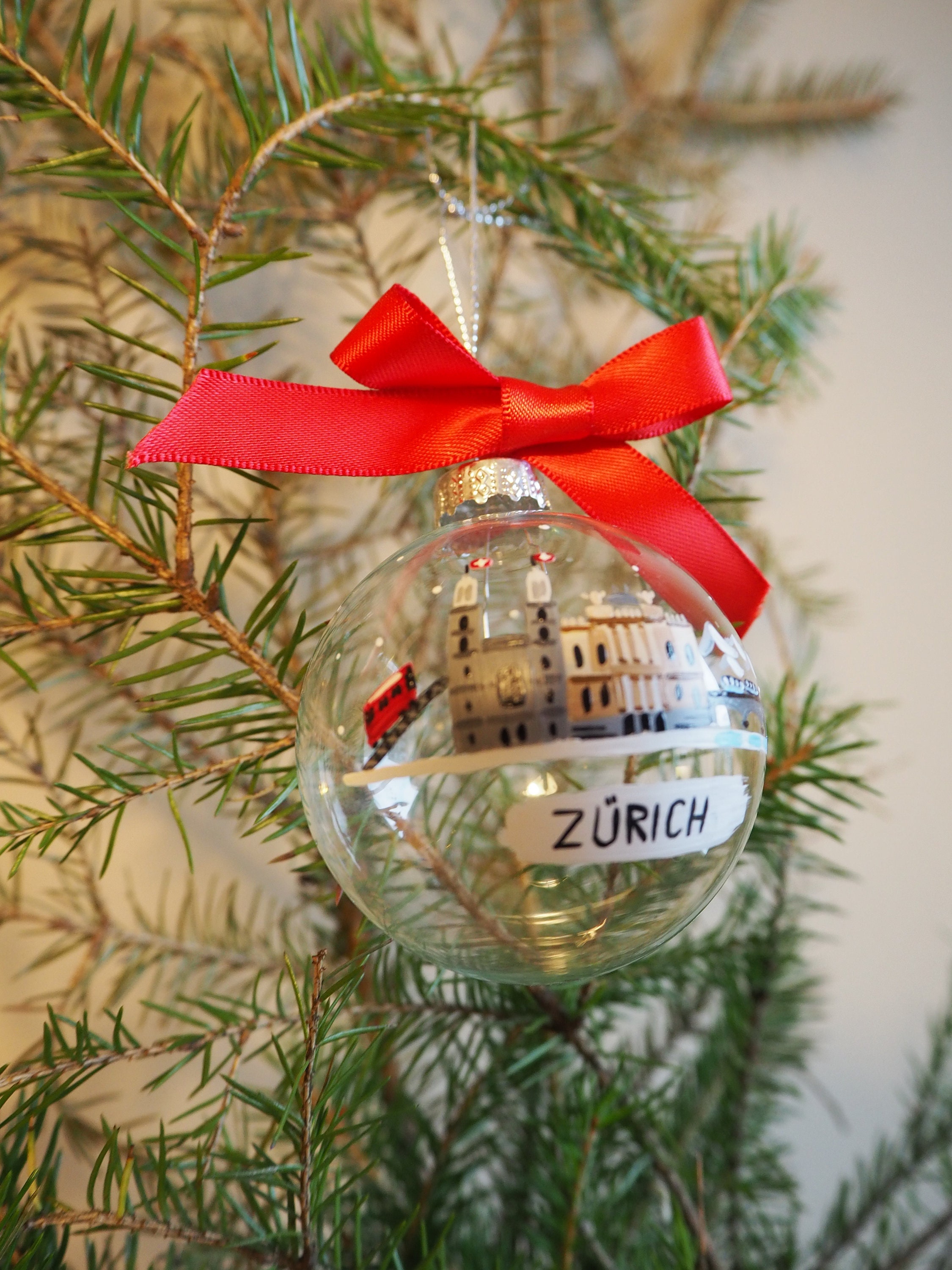 Zurich Switzerland Christmas Ornament Glas Christmas Tree Etsy