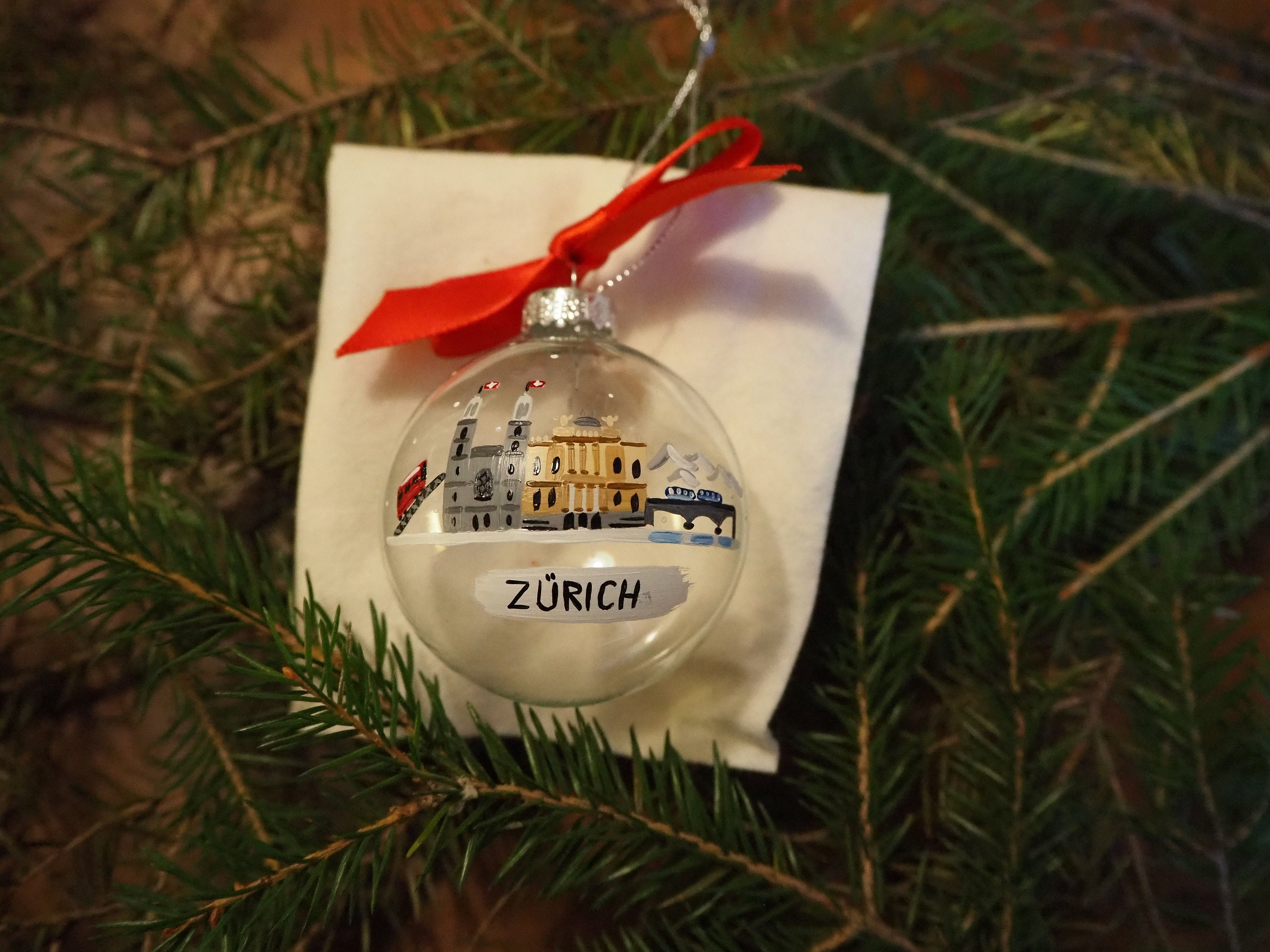 Zurich Switzerland Christmas Ornament Glas Christmas Tree Etsy Denmark