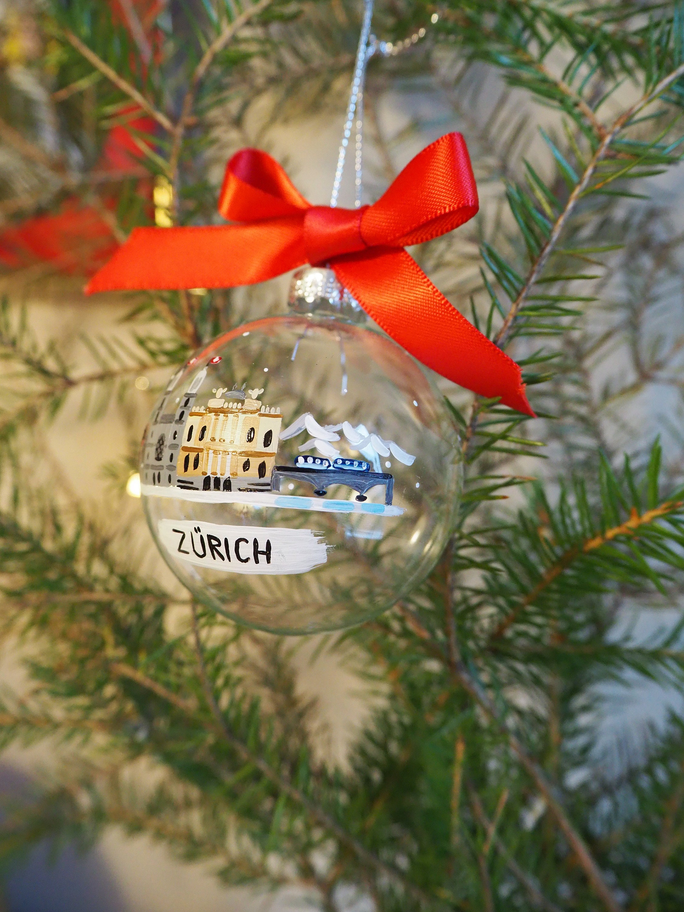 Zurich Switzerland Christmas Ornament Glas Christmas Tree Etsy Denmark