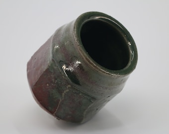 Green & Red Glazed Hand Thrown Cup - Christopher Delloiacono