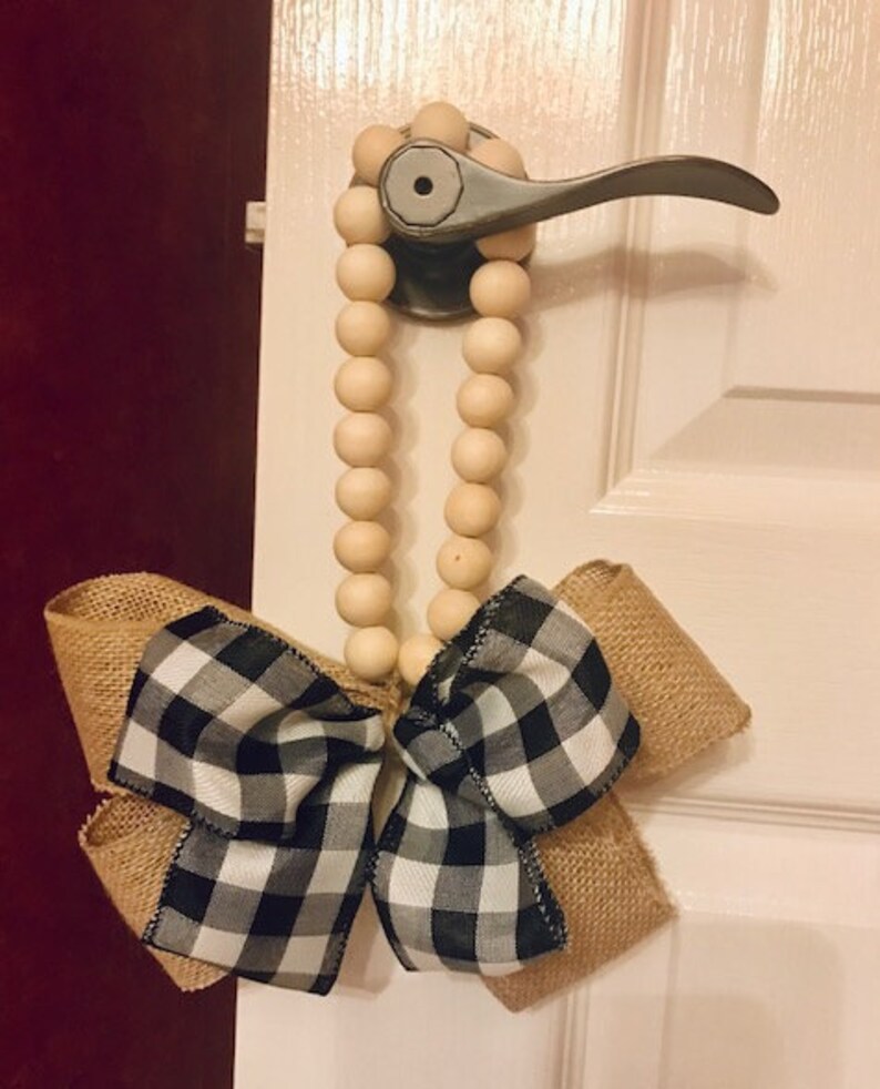 Farmhouse Door Knob Hanger With Bow Etsy