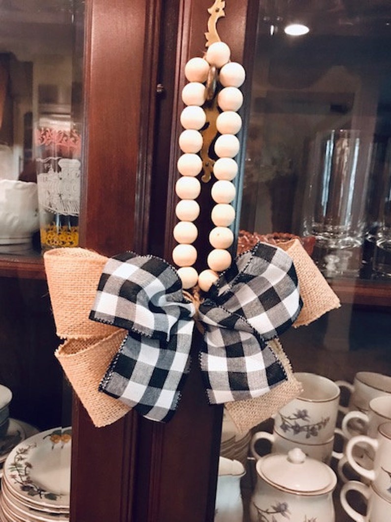 Farmhouse Door Knob Hanger With Bow Etsy