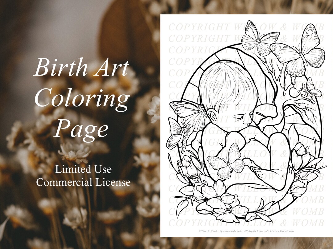 INSTANT DOWNLOAD Professional Use Coloring Page Pregnancy - Etsy