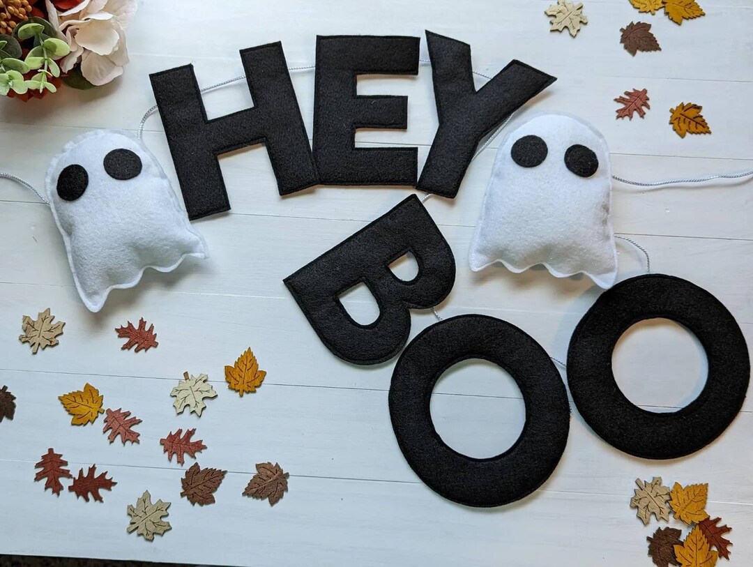 Hey Boo Decorative Banner - Etsy