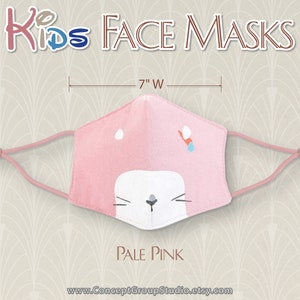 Kids Face Mask, Cute Animals Pattern, Child, Children Face Mask, Boy Girl Face Mask, Reusable, Washable Cover Mask, Cotton Fabric Face Mask Pale Pink