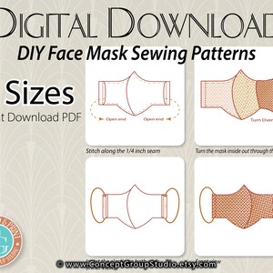 DIY Sewing Mask Patterns, 6 Sizes, 3D Fit Mask Design, Adult, Teen and ...