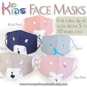 Kids Face Mask, Cute Animals Pattern, Child, Children Face Mask, Boy Girl Face Mask, Reusable, Washable Cover Mask, Cotton Fabric Face Mask Assorted 5 Pack