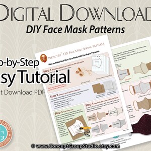 DIY Sewing Mask Patterns, 6 Sizes, Adult, Teen and Kids, 3D Fit Mask ...
