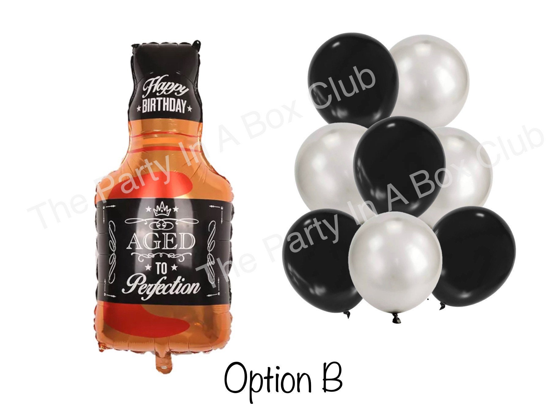 Whisky Birthday Party Supplies Kit, Whisky Party Decoration Kit, Whisky  Balloon Decorations Set, Aged to Perfection Birthday Party Garland, White &  Black Balloons to Perfection Party Supplies 