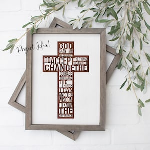 Serenity Prayer Cross Cut file SVG