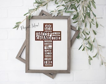 Serenity Prayer Cross Cut file SVG
