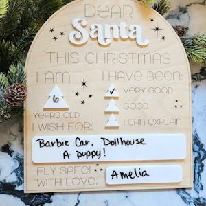 DIGITAL FILE ONLY!!! Reusable Santa Letter | Dear Santa Letter | Wood Dry Erase Santa Letter | Santa Letter Sign