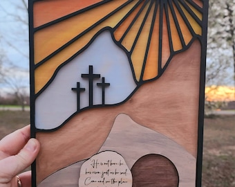 Digital File | He is Risen Resurrection Laser File SVG
