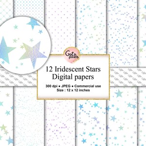 Iridescent Star Patterns: Seamless Starry Night Overlays (JPG Digital Download)